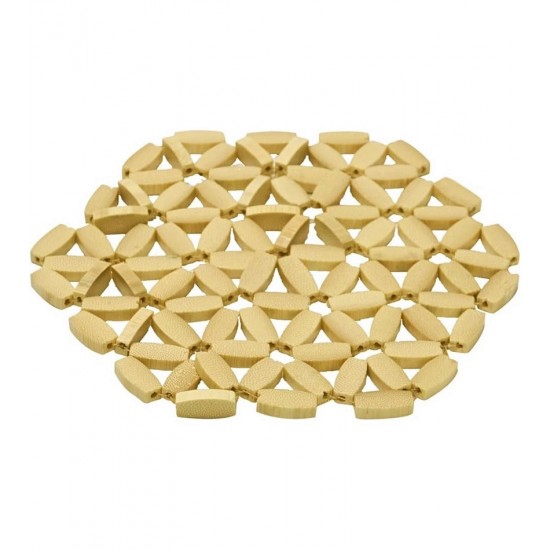 Descanso De Panela 16,5cm Esteira De Bambu Formato Hexagonal